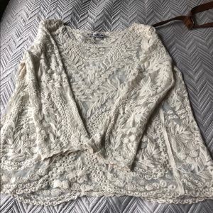 Express Ivory Lace Top Size L